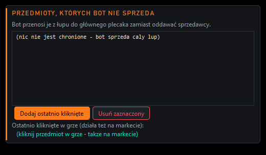 Zakładka Łupy